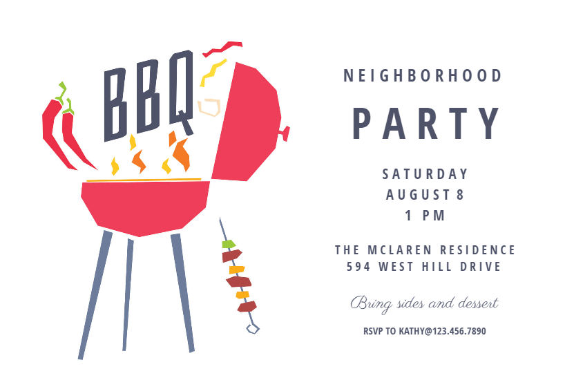 neighborhood party bbq party invitation template free neighborhood party invitation template
